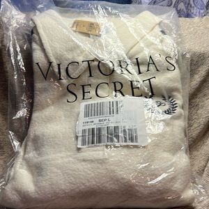 Pink reverse fleece polo sweatshirt